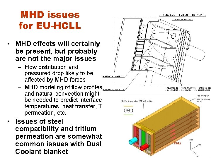 MHD issues for EU-HCLL • MHD effects will certainly be present, but probably are