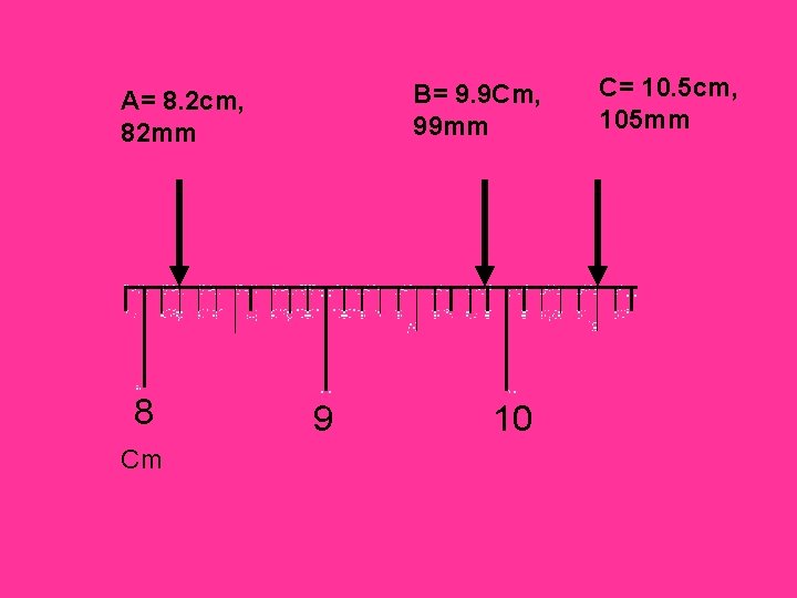 B= 9. 9 Cm, 99 mm A= 8. 2 cm, 82 mm 8 Cm