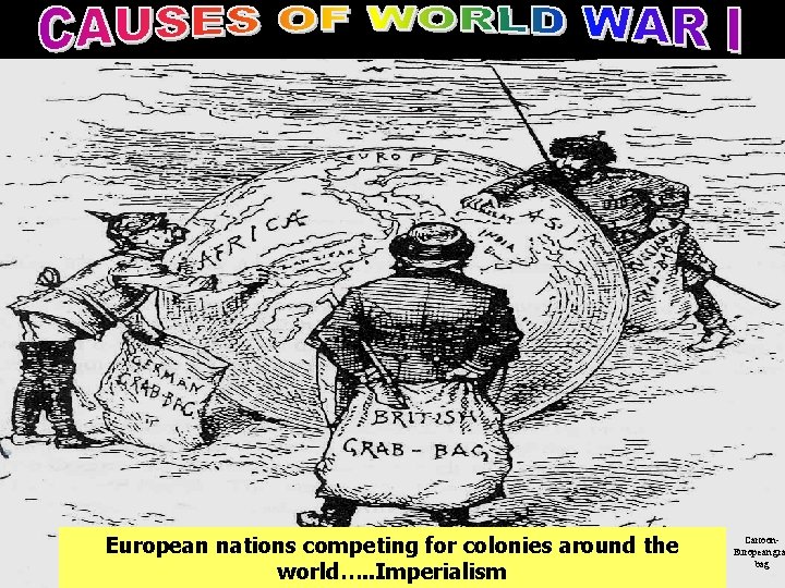 European nations competing for colonies around the world…. . Imperialism Cartoon. European gra bag