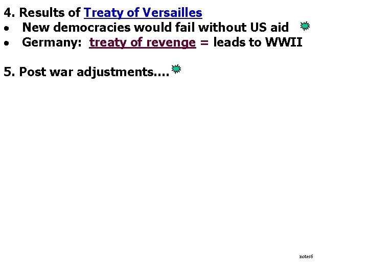 4. Results of Treaty of Versailles · New democracies would fail without US aid