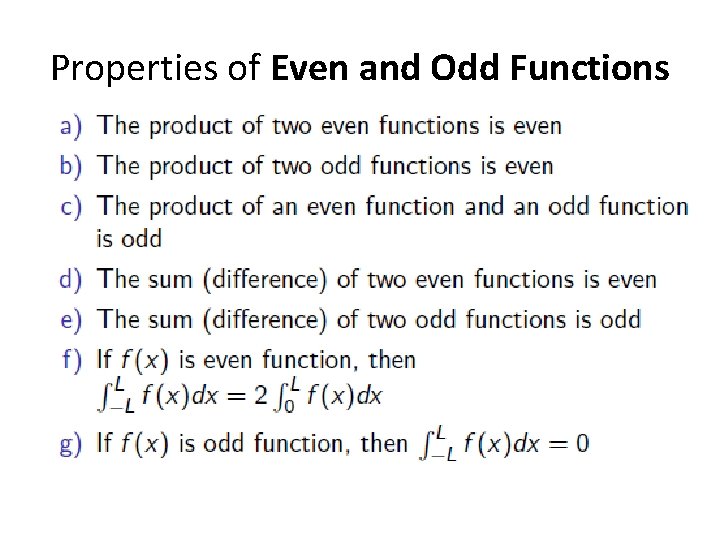 Properties of Even and Odd Functions 