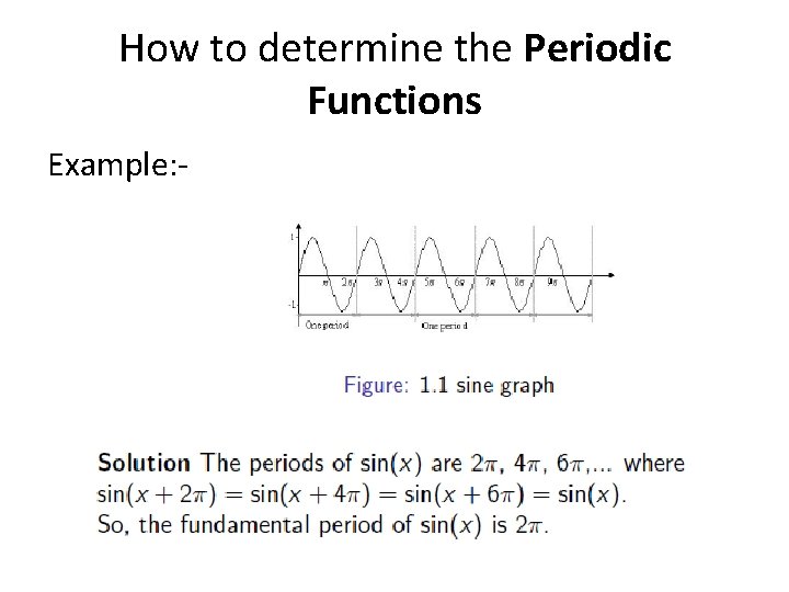 How to determine the Periodic Functions Example: - 