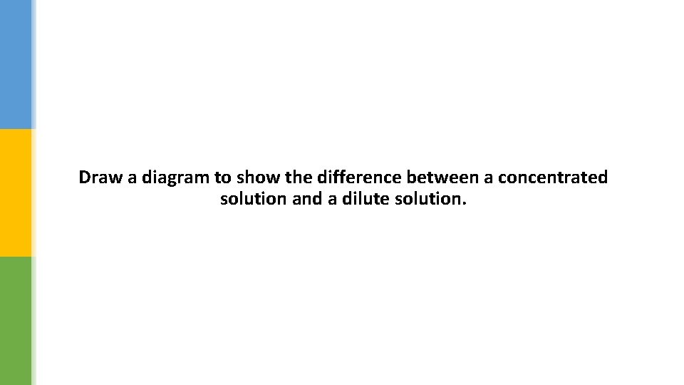 Draw a diagram to show the difference between a concentrated solution and a dilute