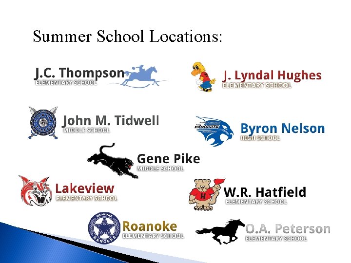 Summer School Locations: 