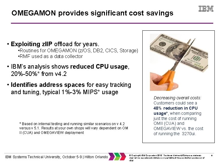 OMEGAMON provides significant cost savings • Exploiting z. IIP offload for years. • Routines