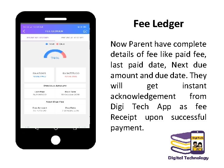 Fee Ledger Now Parent have complete details of fee like paid fee, last paid
