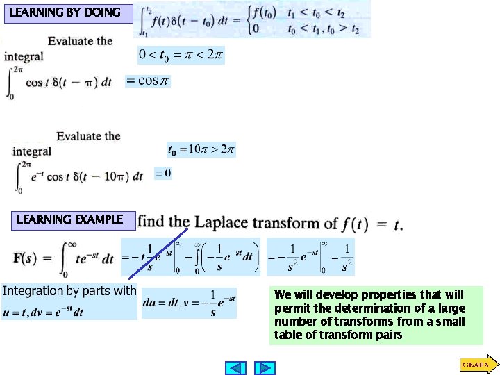 LEARNING BY DOING LEARNING EXAMPLE We will develop properties that will permit the determination