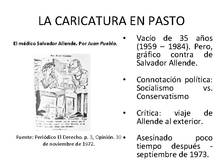 LA CARICATURA EN PASTO • Vacío de 35 años (1959 – 1984). Pero, gráfico