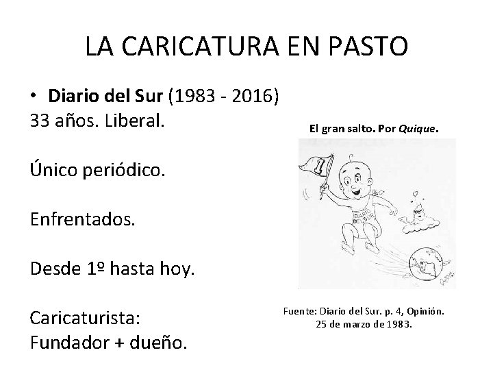 LA CARICATURA EN PASTO • Diario del Sur (1983 - 2016) 33 años. Liberal.