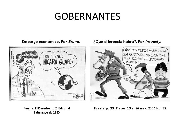 GOBERNANTES Embargo económico. Por Bruno. Fuente: El Derecho. p. 2. Editorial. 9 de mayo