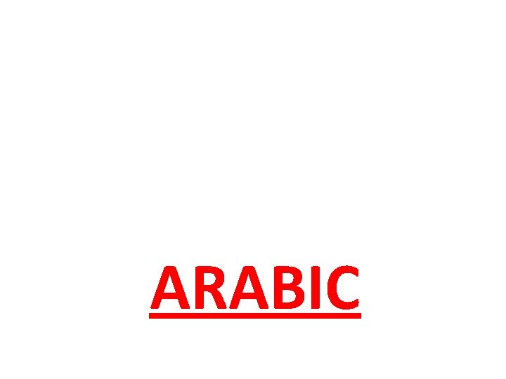 ARABIC 