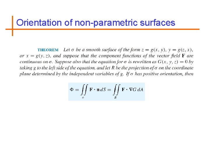 Orientation of non-parametric surfaces 