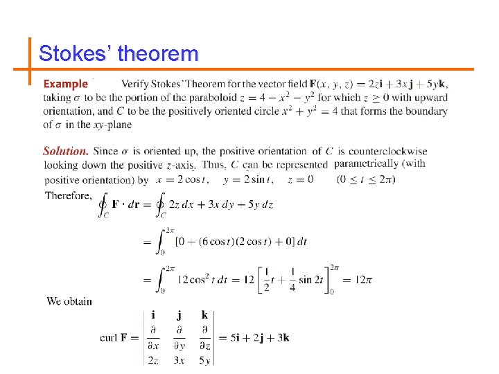 Stokes’ theorem 