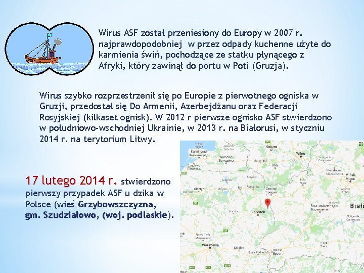 Wirus ASF został przeniesiony do Europy w 2007 r. najprawdopodobniej w przez odpady kuchenne