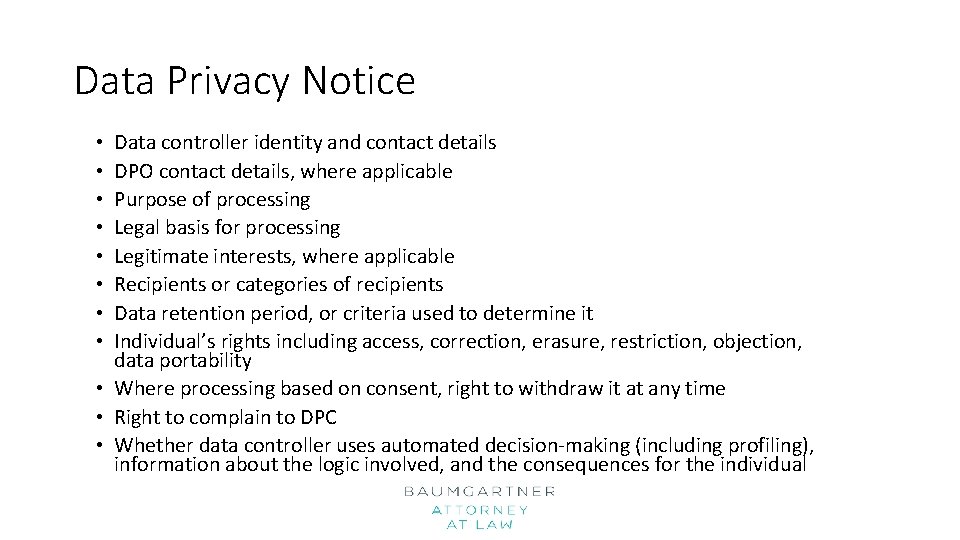 Data Privacy Notice Data controller identity and contact details DPO contact details, where applicable