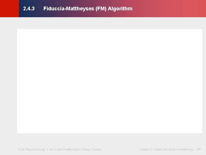 Fiduccia-Mattheyses (FM) Algorithm VLSI Physical Design: From Graph Partitioning to Timing Closure Chapter 2: