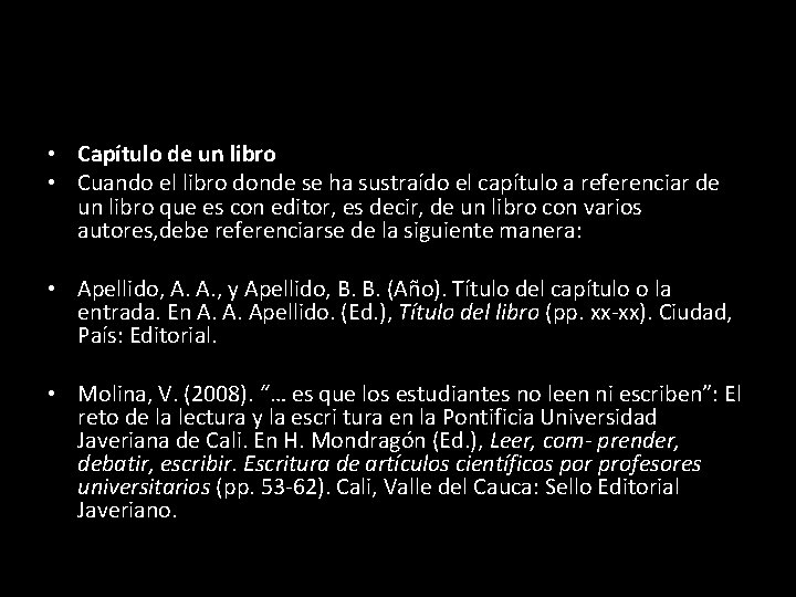  • Capítulo de un libro • Cuando el libro donde se ha sustraído