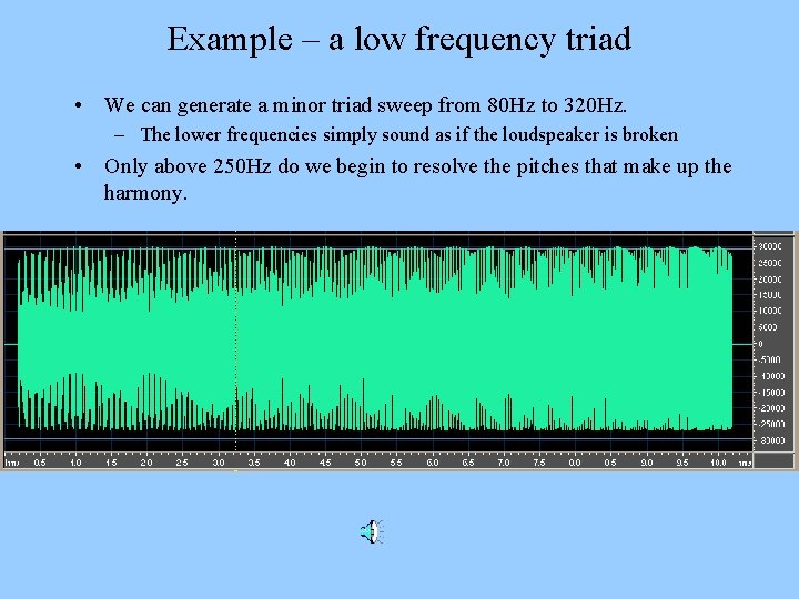 Example – a low frequency triad • We can generate a minor triad sweep