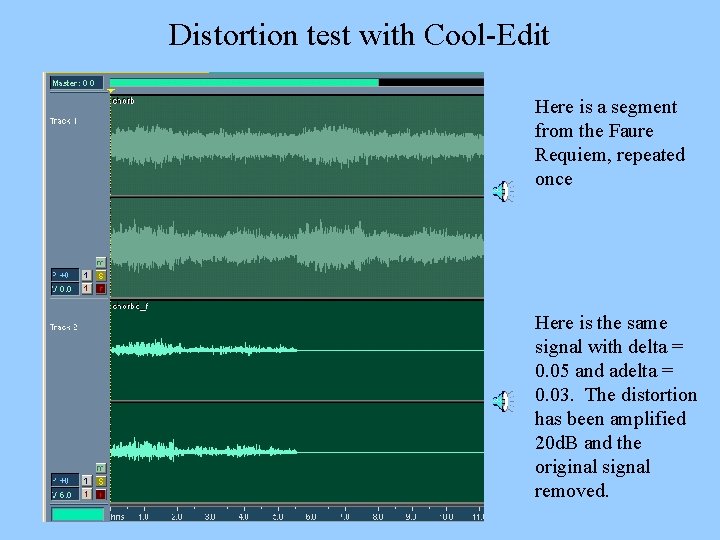 Distortion test with Cool-Edit Here is a segment from the Faure Requiem, repeated once