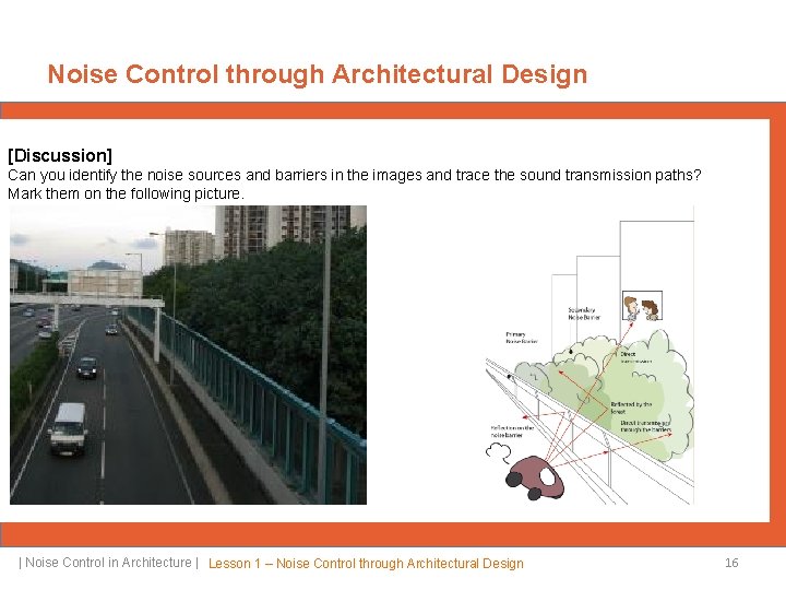 Noise Control through Architectural Design [Discussion] Can you identify the noise sources and barriers