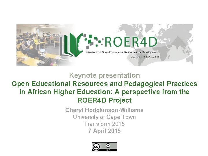 Keynote presentation Open Educational Resources and Pedagogical Practices in African Higher Education: A perspective