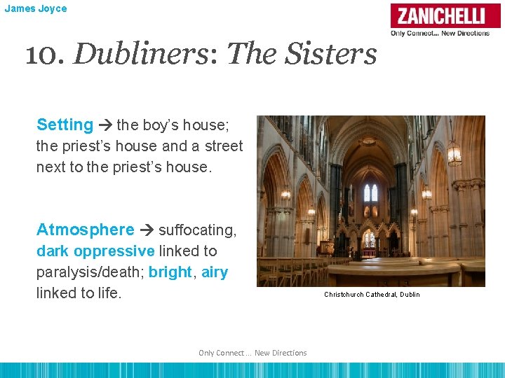 James Joyce 10. Dubliners: The Sisters Setting the boy’s house; the priest’s house and