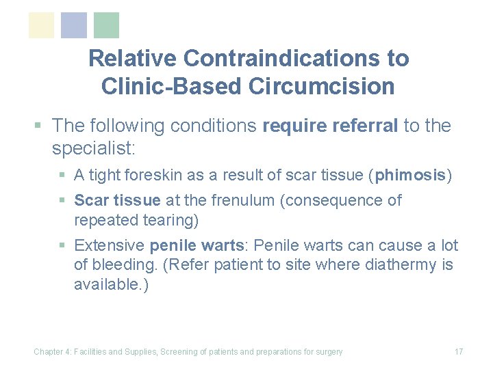 Facilities And Supplies Screening Of Patients And Preparations