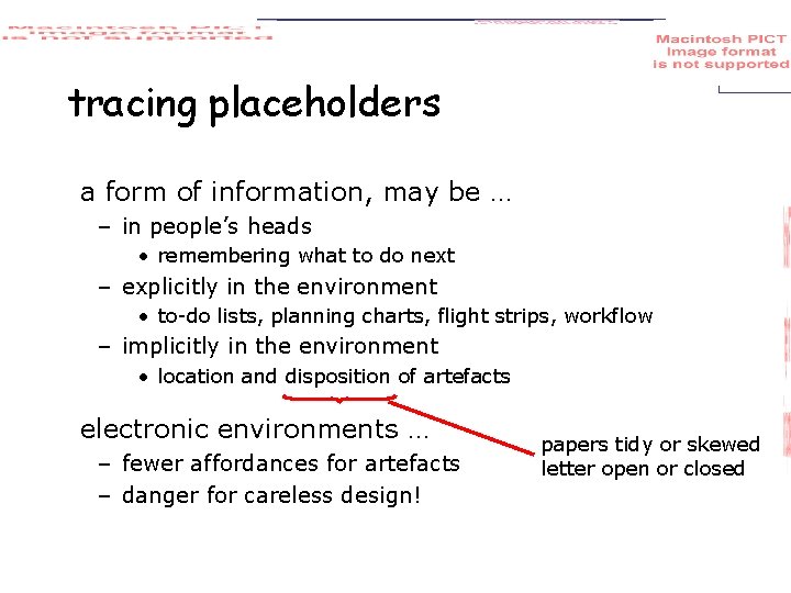 tracing placeholders a form of information, may be … – in people’s heads •