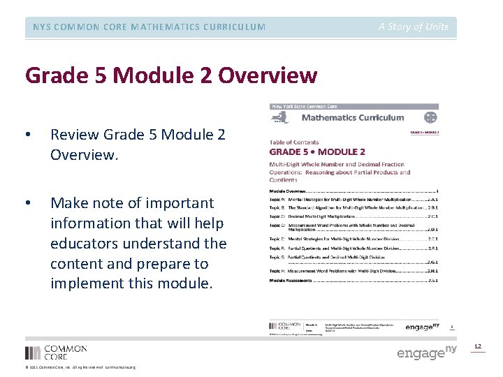 NYS COMMON CORE MATHEMATICS CURRICULUM A Story of Units Grade 5 Module 2 Overview