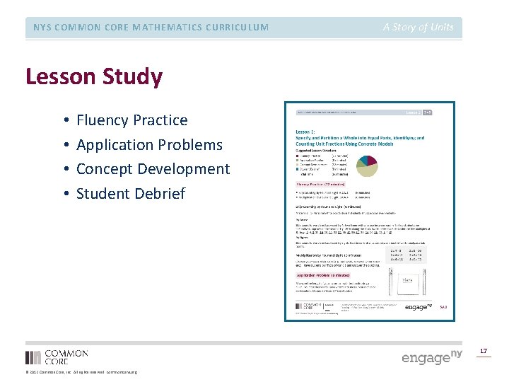 NYS COMMON CORE MATHEMATICS CURRICULUM A Story of Units Lesson Study • • Fluency