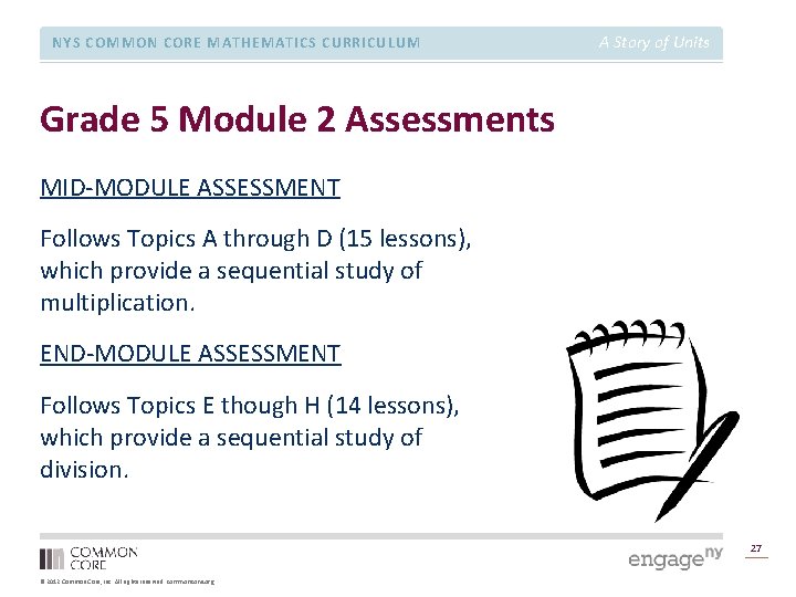 NYS COMMON CORE MATHEMATICS CURRICULUM A Story of Units Grade 5 Module 2 Assessments