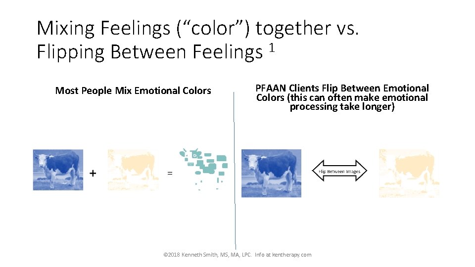Mixing Feelings (“color”) together vs. Flipping Between Feelings 1 Most People Mix Emotional Colors