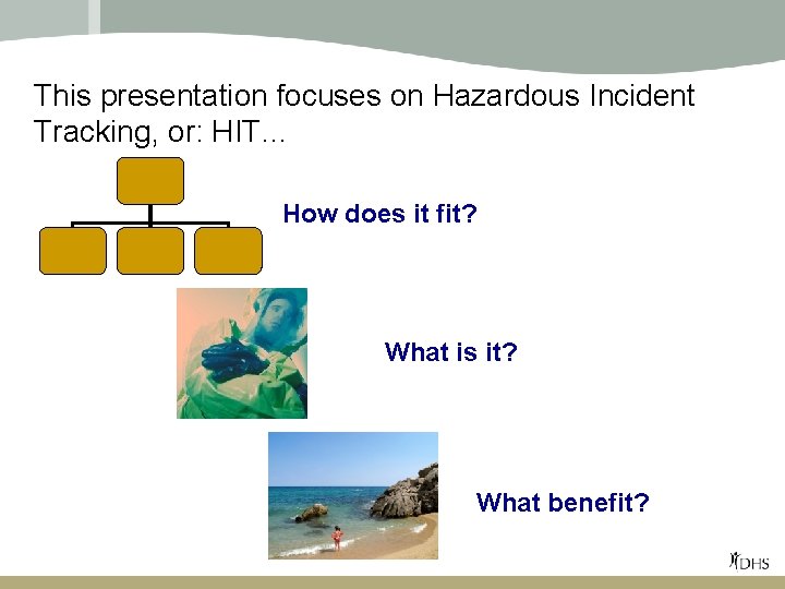 This presentation focuses on Hazardous Incident Tracking, or: HIT… How does it fit? What