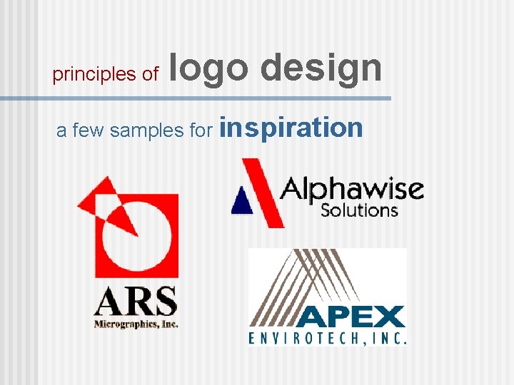 principles of logo design a few samples for inspiration 