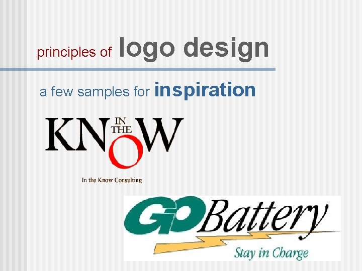 principles of logo design a few samples for inspiration 