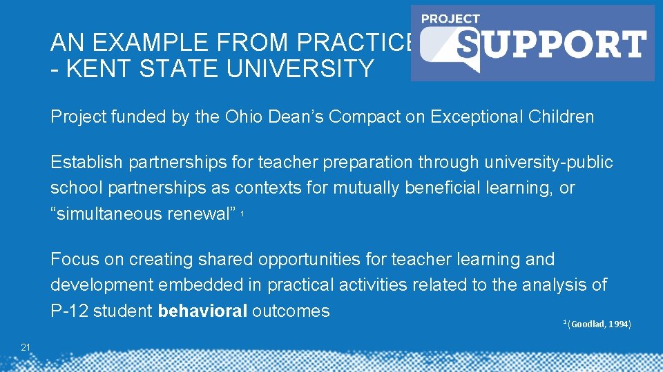 AN EXAMPLE FROM PRACTICE - KENT STATE UNIVERSITY Project funded by the Ohio Dean’s AN EXAMPLE FROM PRACTICE - KENT STATE UNIVERSITY Project funded by the Ohio Dean’s