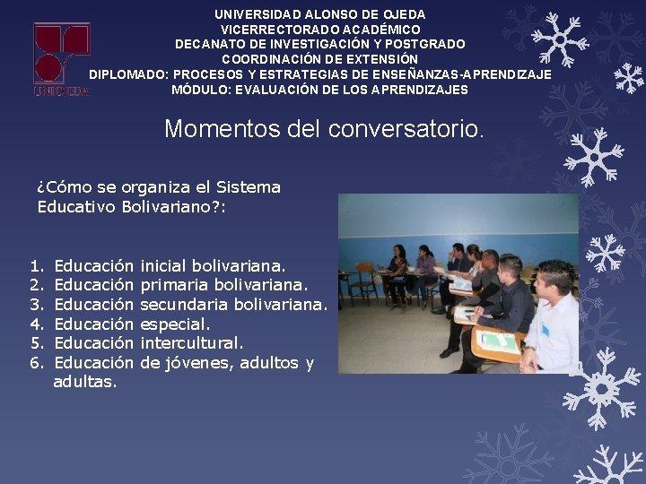 UNIVERSIDAD ALONSO DE OJEDA VICERRECTORADO ACADÉMICO DECANATO DE INVESTIGACIÓN Y POSTGRADO COORDINACIÓN DE EXTENSIÓN