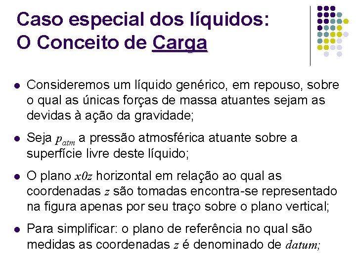 Caso especial dos líquidos: O Conceito de Carga l Consideremos um líquido genérico, em