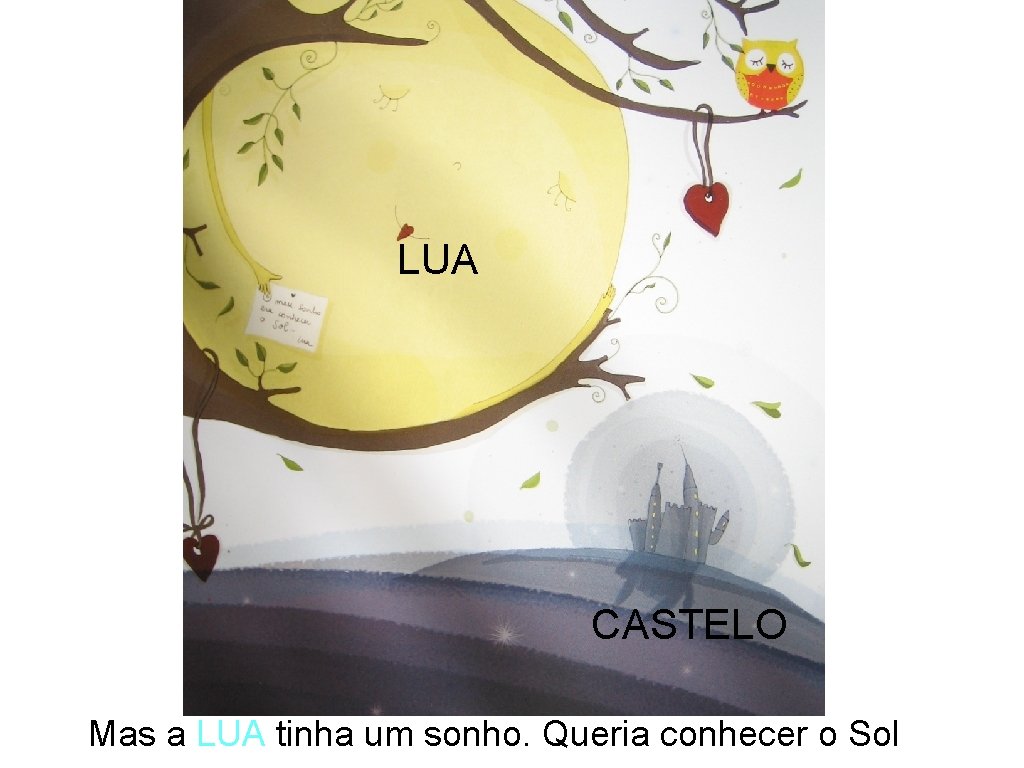 LUA CASTELO Mas a LUA tinha um sonho. Queria conhecer o Sol 