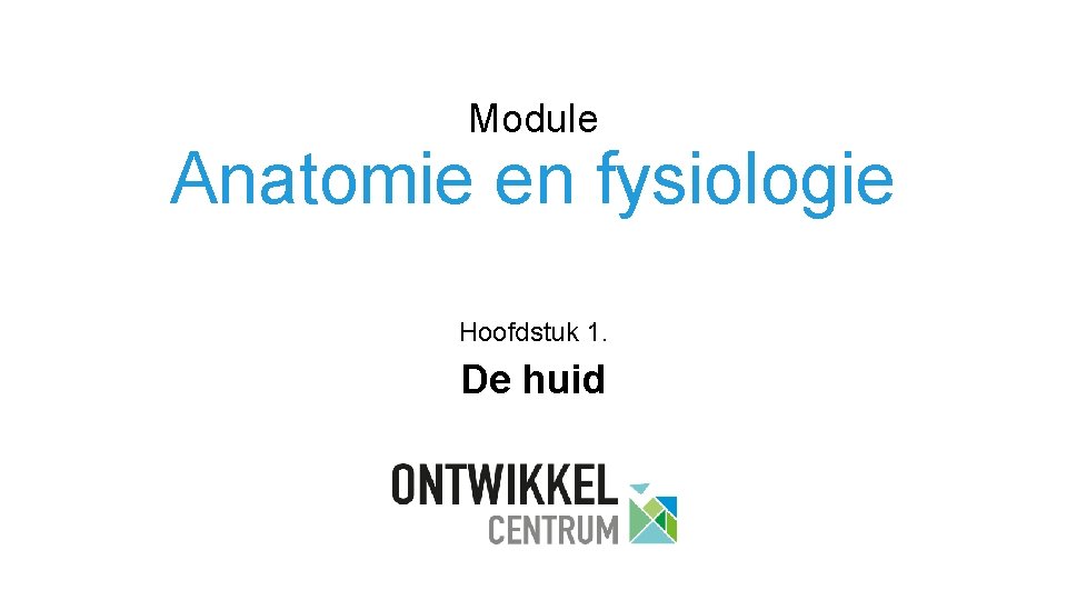 Module Anatomie en fysiologie Hoofdstuk 1. De huid 