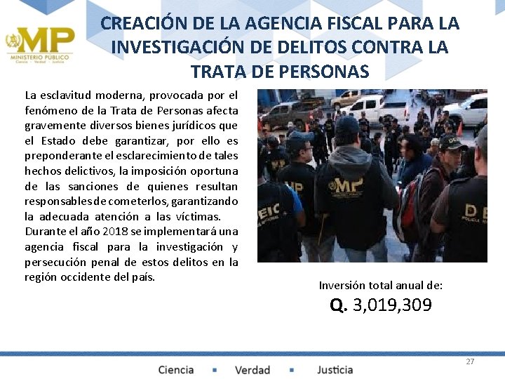 CREACIÓN DE LA AGENCIA FISCAL PARA LA INVESTIGACIÓN DE DELITOS CONTRA LA TRATA DE