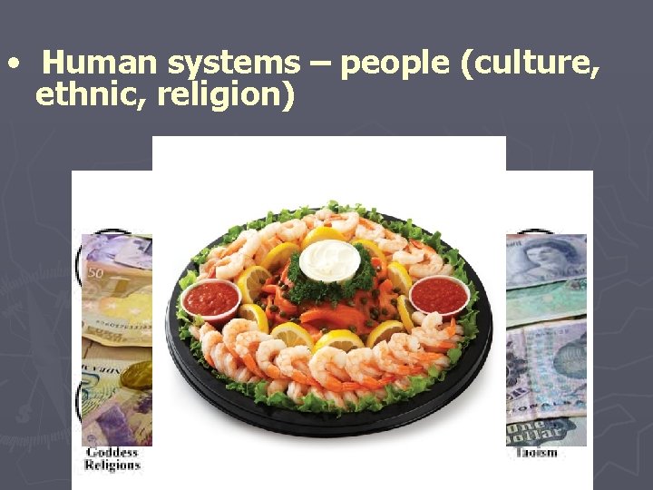  • Human systems – people (culture, ethnic, religion) 