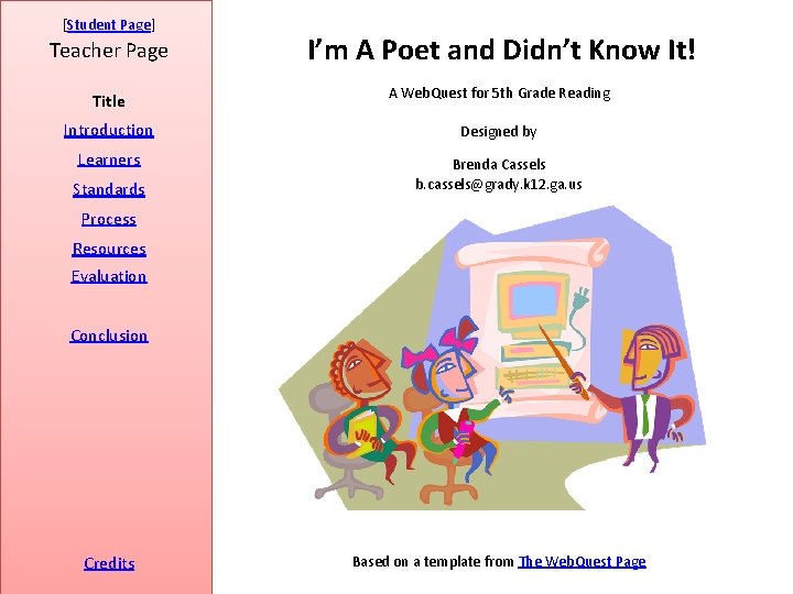 [Student Page] Teacher Page I’m A Poet and Didn’t Know It! Title A Web.