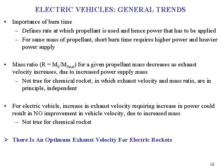 ELECTRIC VEHICLES: GENERAL TRENDS • Importance of burn time – Defines rate at which ELECTRIC VEHICLES: GENERAL TRENDS • Importance of burn time – Defines rate at which