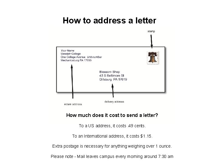 How to address a letter How much does it cost to send a letter?