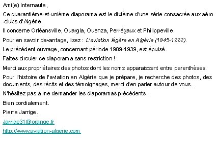 Ami(e) Internaute, Ce quarantième-et-unième diaporama est le dixième d’une série consacrée aux aéro -clubs