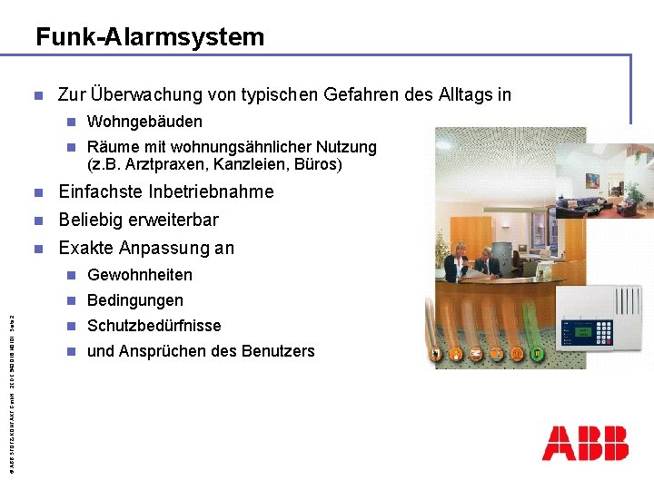 Funk-Alarmsystem © ABB STOTZ-KONTAKT Gmb. H, 2 CDC 543 018 N 0101, Seite 2