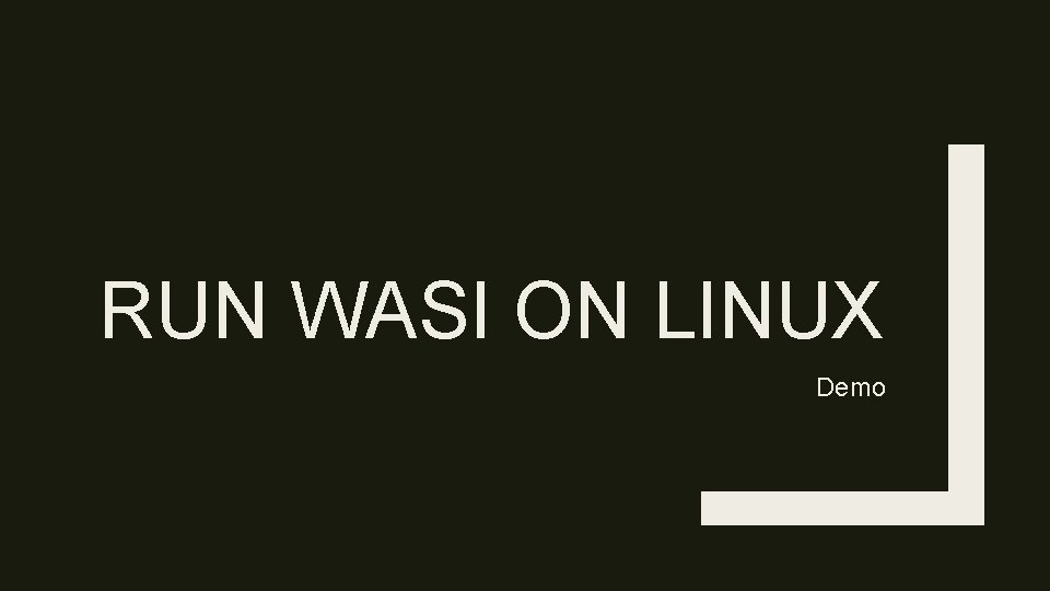 RUN WASI ON LINUX Demo 