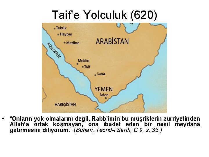 Taif’e Yolculuk (620) • “Onların yok olmalarını değil, Rabb’imin bu müşriklerin zürriyetinden Allah’a ortak