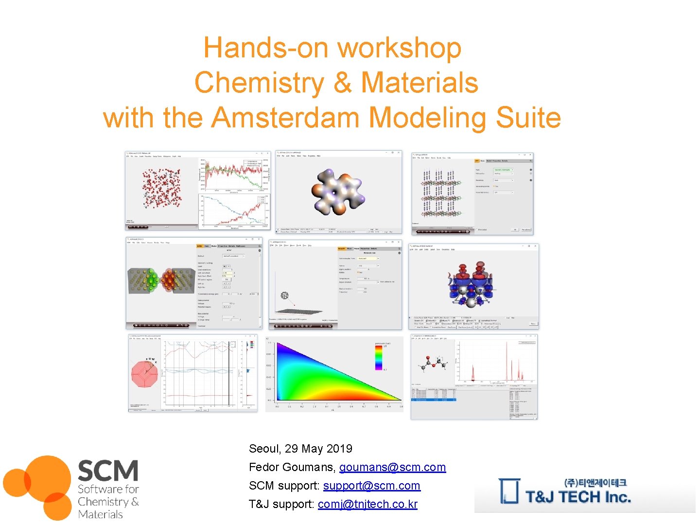 Hands-on workshop Chemistry & Materials with the Amsterdam Modeling Suite Seoul, 29 May 2019